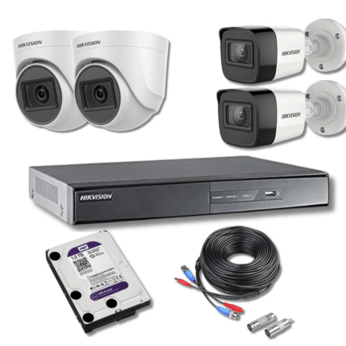 HikVision CCTV Cameras(4 Nos) With Recorder and Hard Disk With Installation